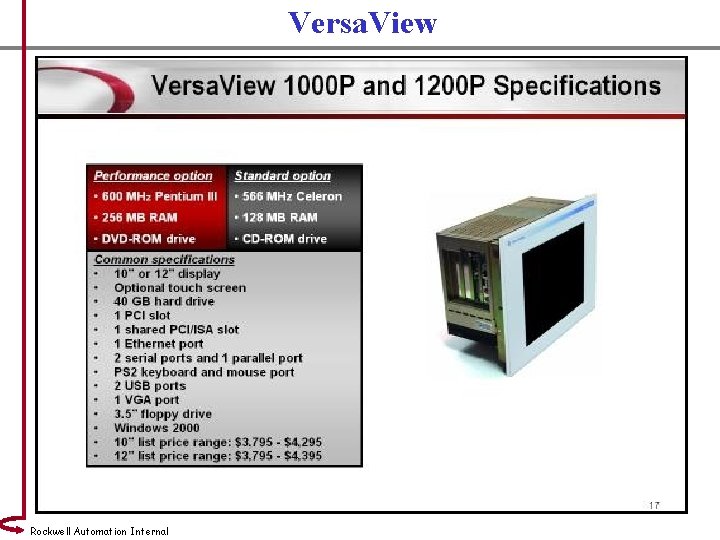 Versa. View Rockwell Automation Internal 