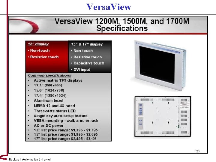 Versa. View Rockwell Automation Internal 