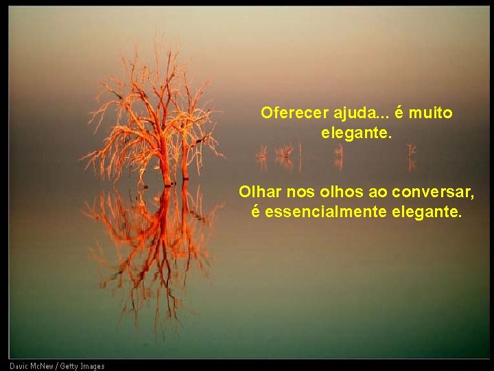 Oferecer ajuda. . . é muito elegante. Olhar nos olhos ao conversar, é essencialmente Oferecer ajuda. . . é muito elegante. Olhar nos olhos ao conversar, é essencialmente