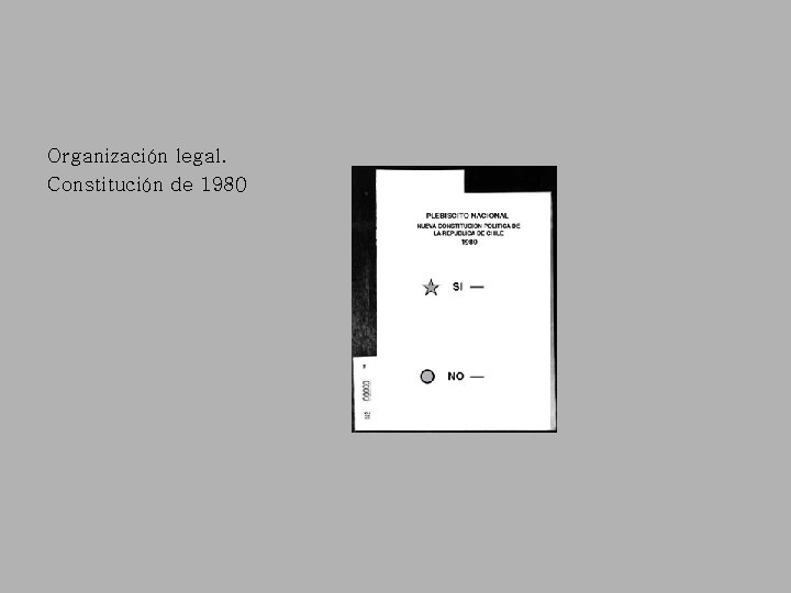 Organización legal. Constitución de 1980 