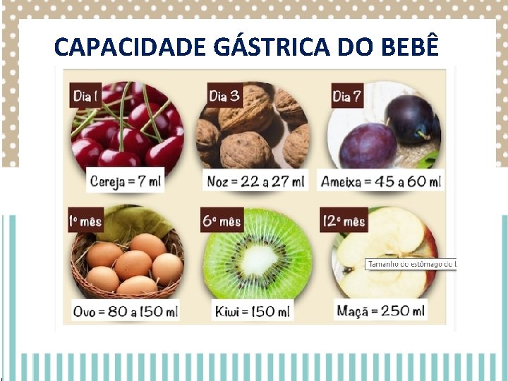 CAPACIDADE GÁSTRICA DO BEBÊ CAPACIDADE GÁSTRICA DO BEBÊ
