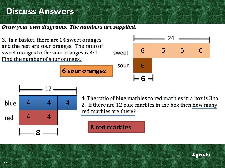 Discuss Answers 6 6 sour oranges 4 4 8 6 6 6 4 8
