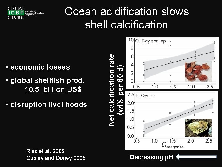  • economic losses • global shellfish prod. 10. 5 billion US$ • disruption
