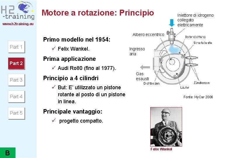 Motore a rotazione: Principio www. h 2 training. eu Primo modello nel 1954: Part