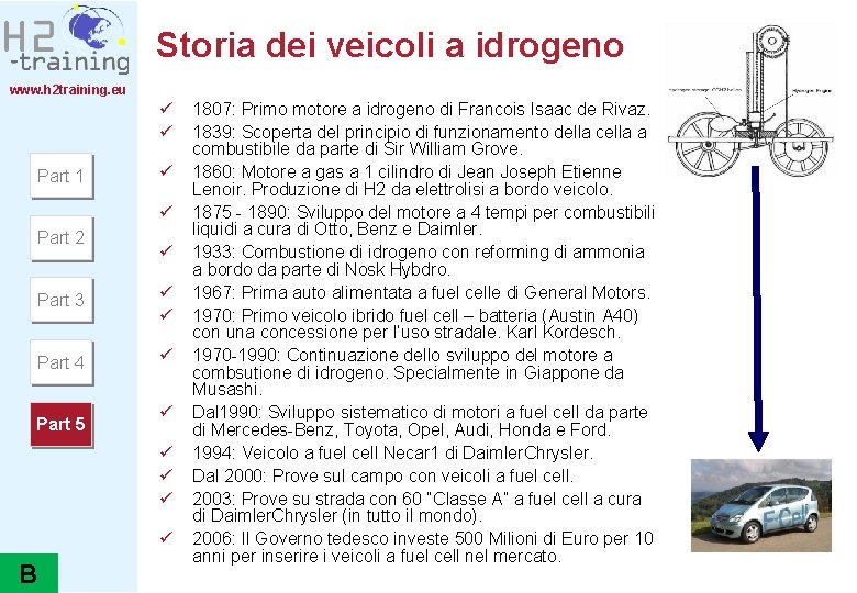 Storia dei veicoli a idrogeno www. h 2 training. eu ü ü Part 1