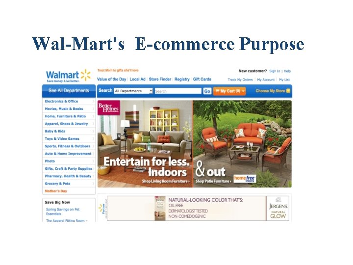 Wal-Mart's E-commerce Purpose Wal-Mart's E-commerce Purpose