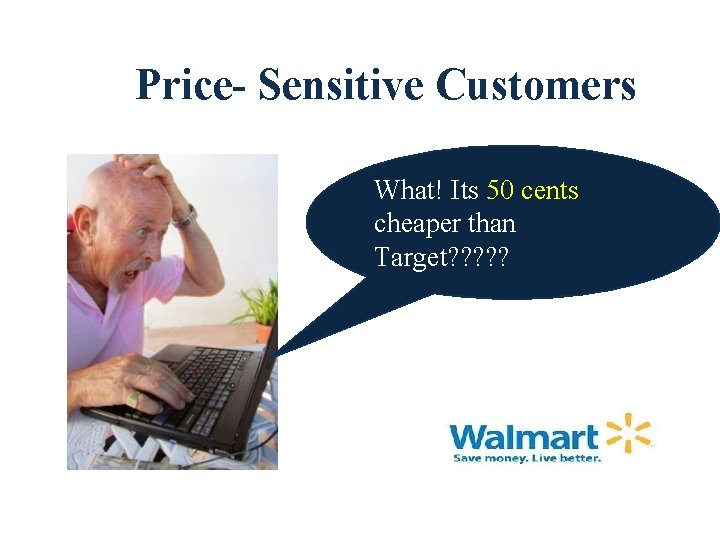 Price- Sensitive Customers What! Its 50 cents cheaper than Target? ? ? Price- Sensitive Customers What! Its 50 cents cheaper than Target? ? ?