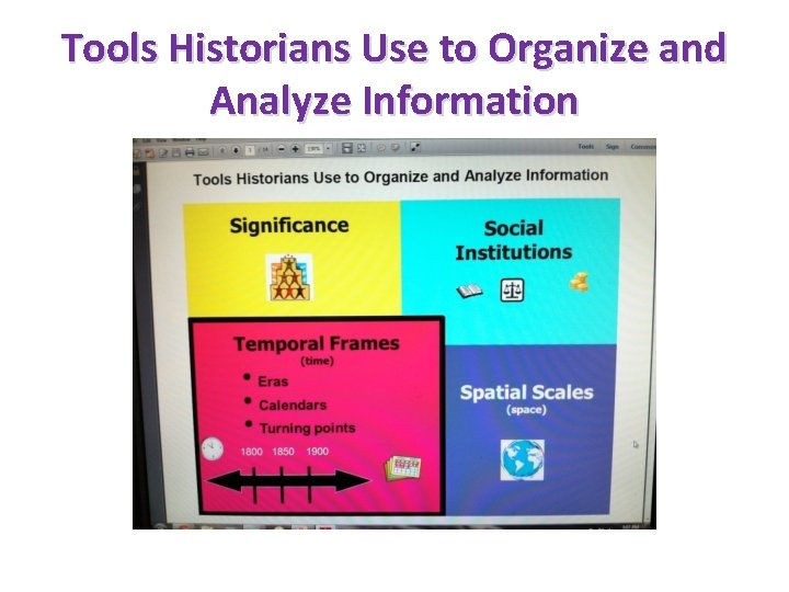 Tools Historians Use to Organize and Analyze Information 