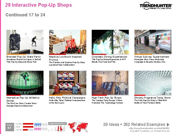 29 Interactive Pop-Up Shops Continued 17 to 24 Branded Pop-Up Skate Parks Streetwear Brand