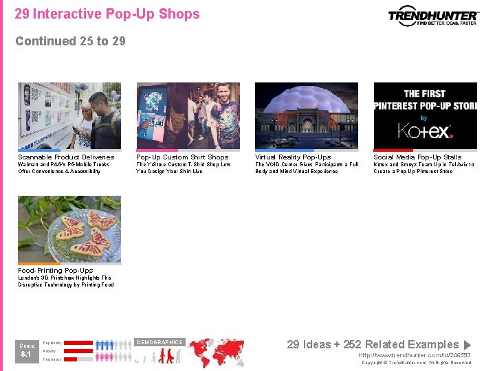29 Interactive Pop-Up Shops Continued 25 to 29 Scannable Product Deliveries Pop-Up Custom Shirt