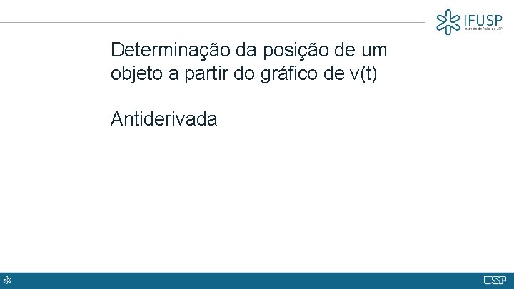 Determinação da posição de um objeto a partir do gráfico de v(t) Antiderivada 