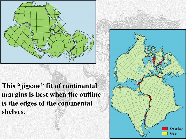 This “jigsaw” fit of continental margins is best when the outline is the edges