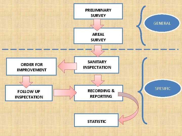 PRELIMINARY SURVEY GENERAL AREAL SURVEY ORDER FOR IMPROVEMENT FOLLOW UP INSPECTATION SANITARY INSPECTATION RECORDING PRELIMINARY SURVEY GENERAL AREAL SURVEY ORDER FOR IMPROVEMENT FOLLOW UP INSPECTATION SANITARY INSPECTATION RECORDING
