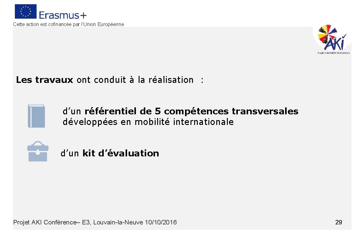 Cette action est cofinancée par l’Union Européenne Les travaux ont conduit à la réalisation