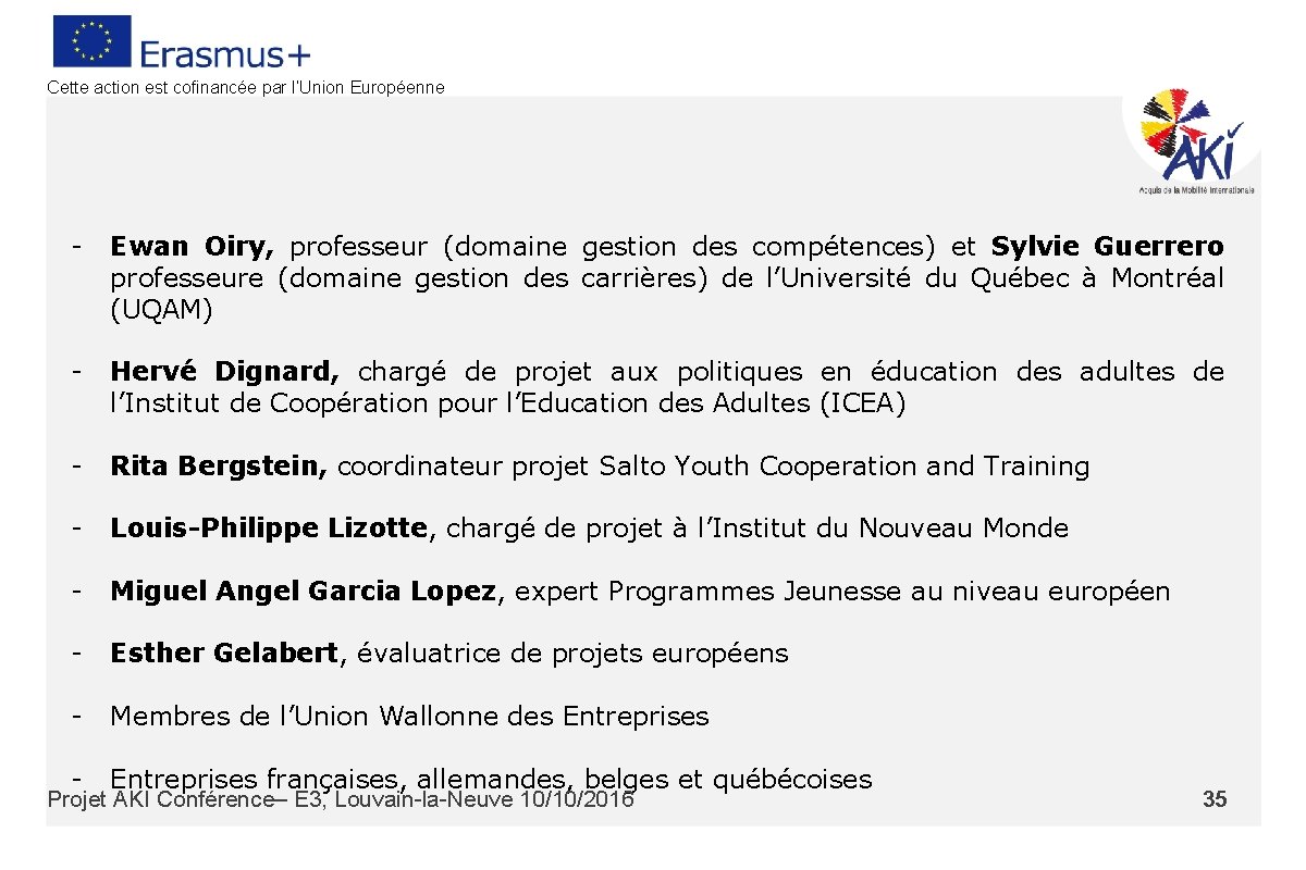 Cette action est cofinancée par l’Union Européenne - Ewan Oiry, professeur (domaine gestion des