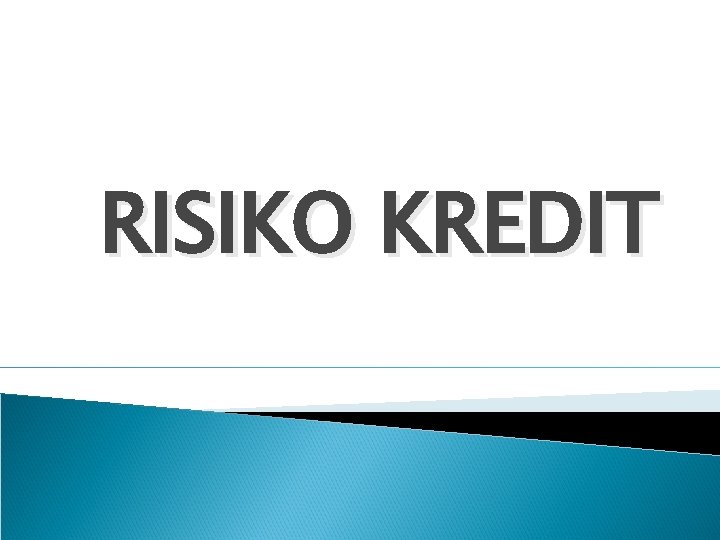 RISIKO KREDIT 