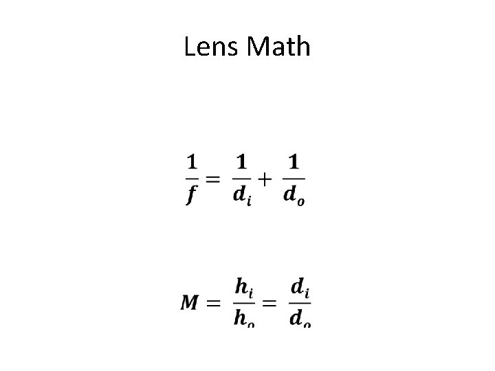 Lens Math Lens Math