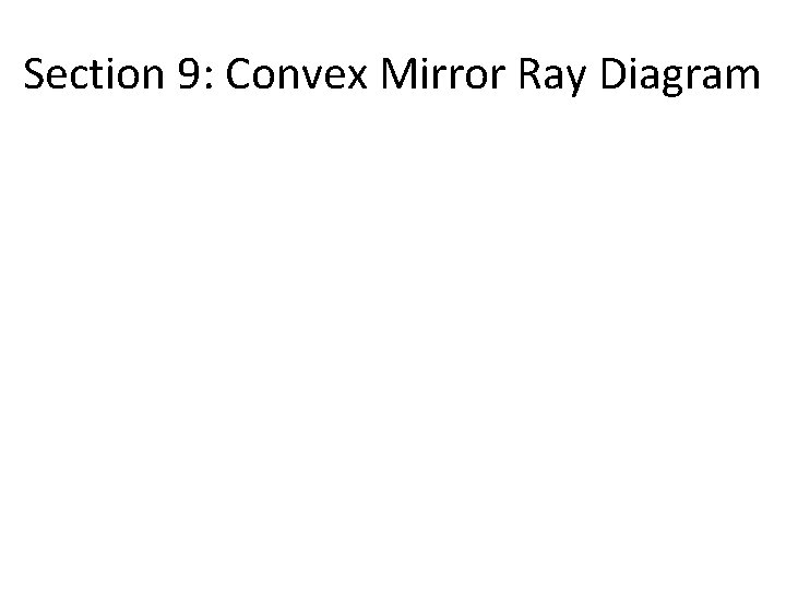 Section 9: Convex Mirror Ray Diagram Section 9: Convex Mirror Ray Diagram
