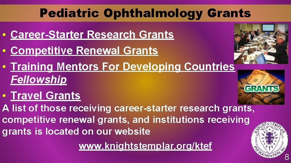 Pediatric Ophthalmology Grants • Career-Starter Research Grants • Competitive Renewal Grants • Training Mentors
