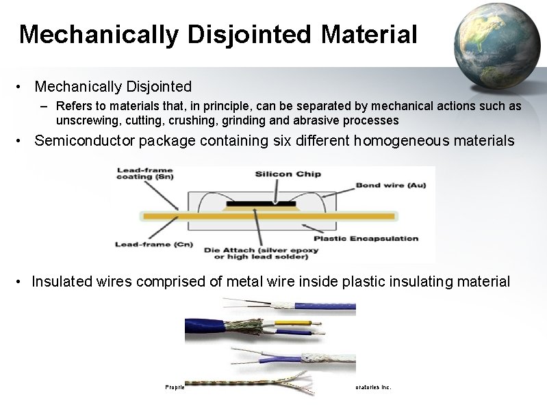 Mechanically Disjointed Material • Mechanically Disjointed – Refers to materials that, in principle, can
