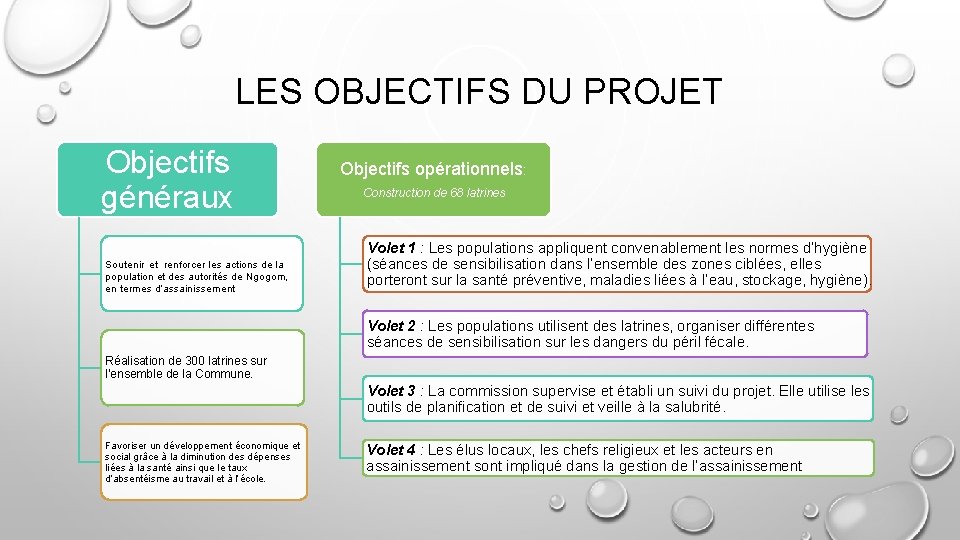 LES OBJECTIFS DU PROJET Objectifs généraux Soutenir et renforcer les actions de la population