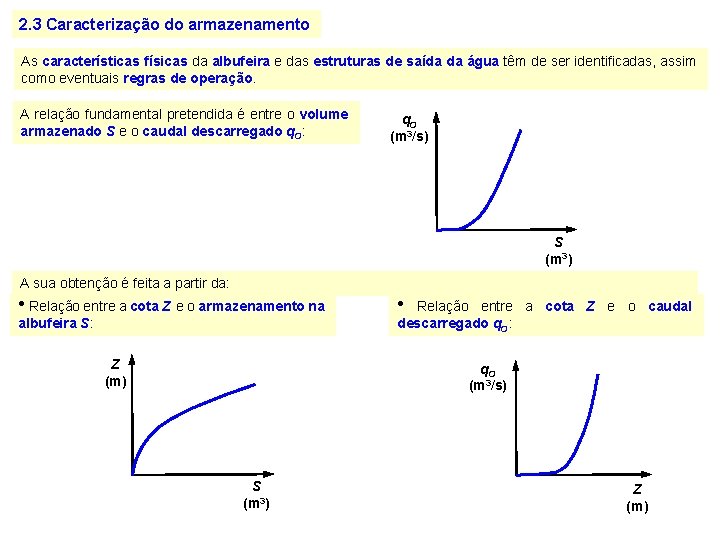 2. 3 Caracterização do armazenamento As características físicas da albufeira e das estruturas de