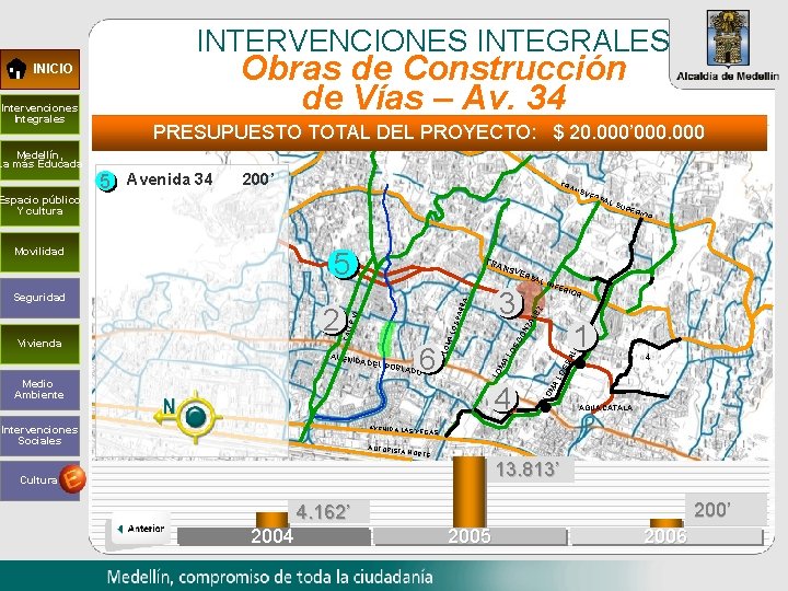 INTERVENCIONES INTEGRALES Obras de Construcción de Vías – Av. 34 INICIO Intervenciones Integrales PRESUPUESTO
