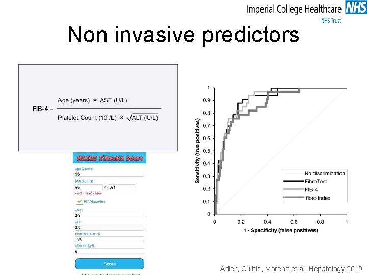 Non invasive predictors Adler, Gulbis, Moreno et al. Hepatology 2019 