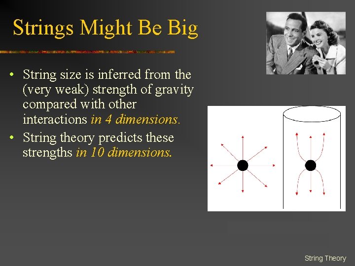 Strings Might Be Big • String size is inferred from the (very weak) strength