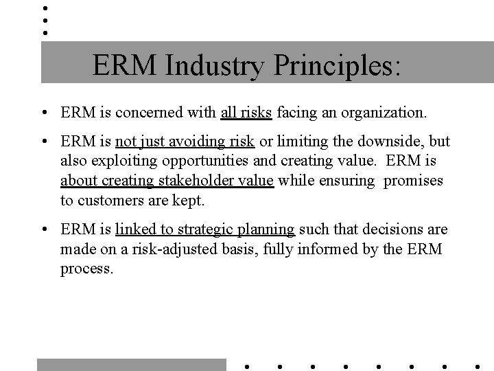 Erm Core Principles Enterprise Risk Management for Corporate Health and WellBeing