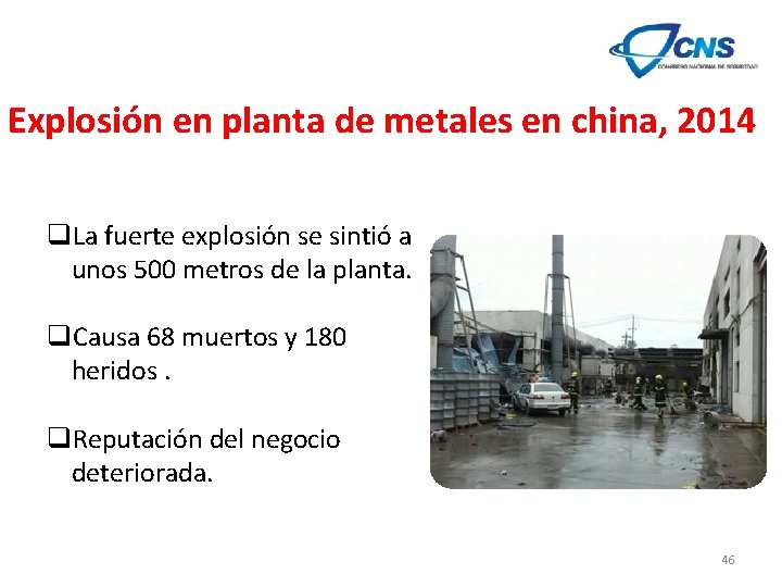 Explosión en planta de metales en china, 2014 q. La fuerte explosión se sintió