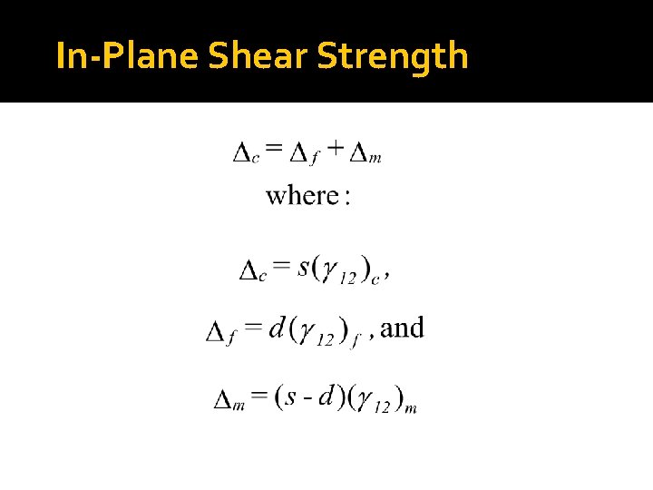 In-Plane Shear Strength 