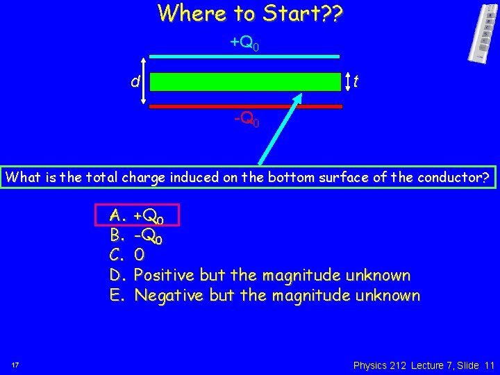 Where to Start? ? +Q 0 d t -Q 0 What is the total