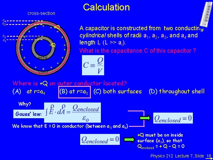 Calculation cross-section +Q + + + -Q + + + a 2 a 1