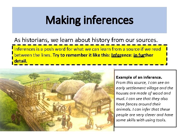 Making inferences As historians, we learn about history from our sources. Inferences is a Making inferences As historians, we learn about history from our sources. Inferences is a