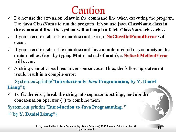 Caution Do not use the extension. class in the command line when executing the Caution Do not use the extension. class in the command line when executing the