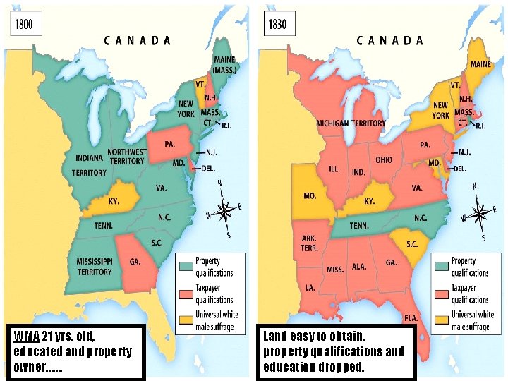 1790 WMA 21 yrs. old, educated and property owner……. voting Land easy to obtain,