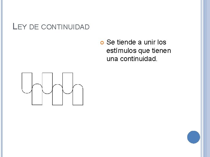 LEY DE CONTINUIDAD Se tiende a unir los estímulos que tienen una continuidad. 