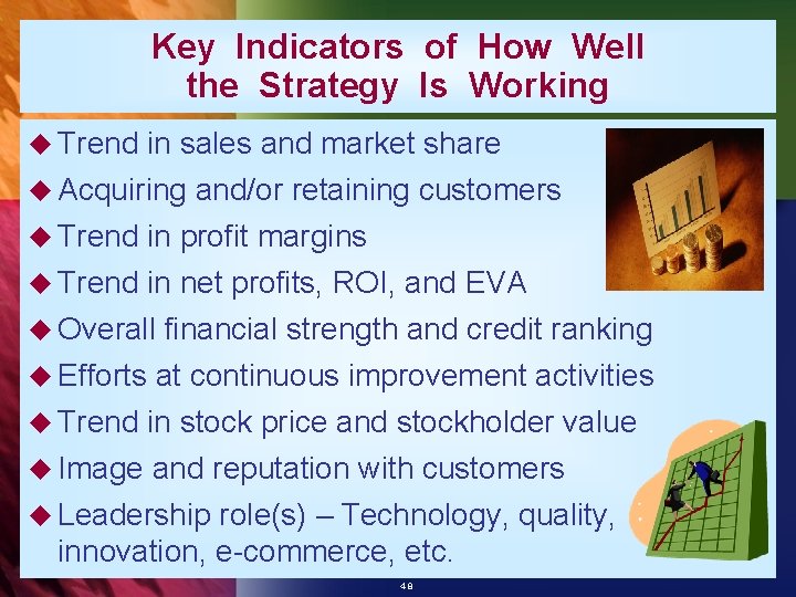 Key Indicators of How Well the Strategy Is Working u Trend in sales and