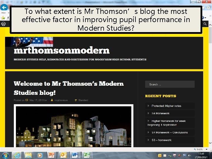 To what extent is Mr Thomson’s blog the most effective factor in improving pupil