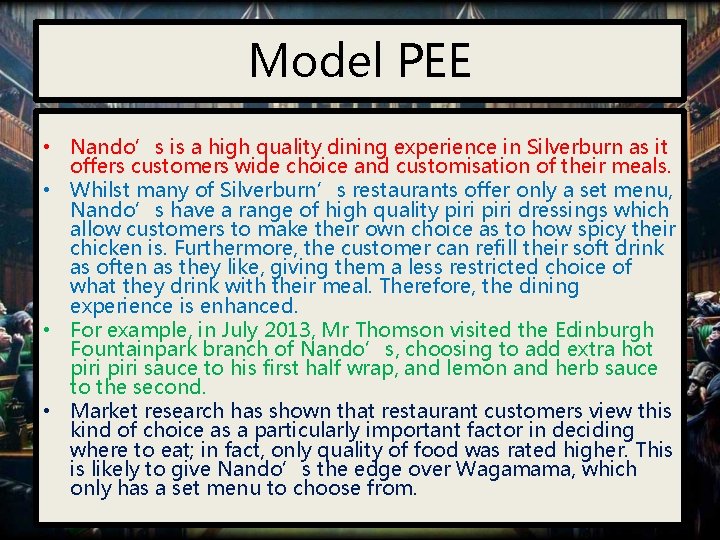Model PEE • Nando’s is a high quality dining experience in Silverburn as it