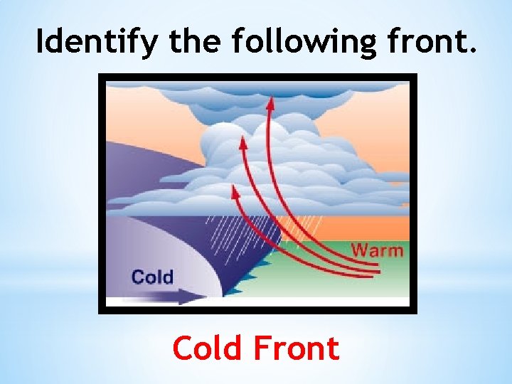 Identify the following front. Cold Front 