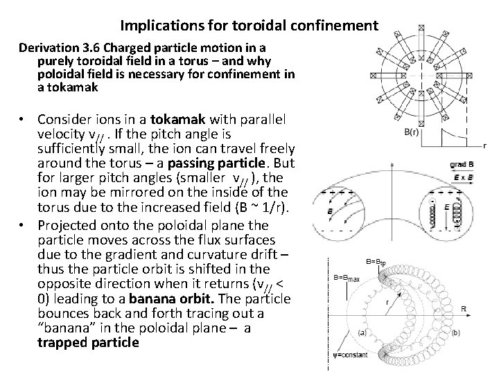 Implications for toroidal confinement Derivation 3. 6 Charged particle motion in a purely toroidal