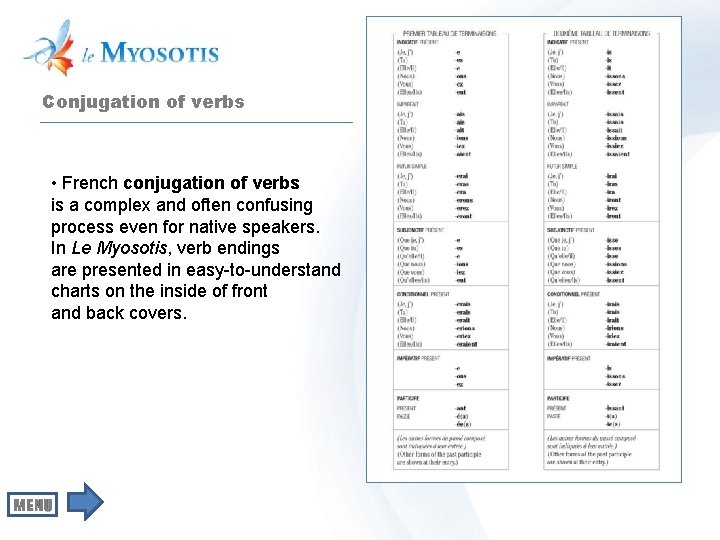 Conjugation of verbs • French conjugation of verbs is a complex and often confusing