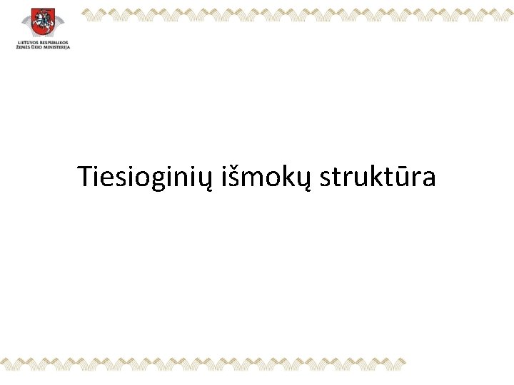 Tiesioginių išmokų struktūra 