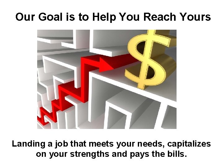 Our Goal is to Help You Reach Yours Landing a job that meets your