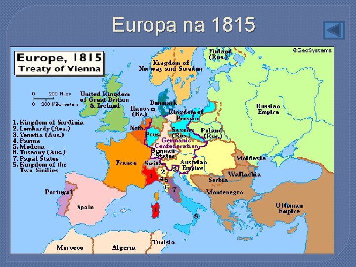 Europa na 1815 