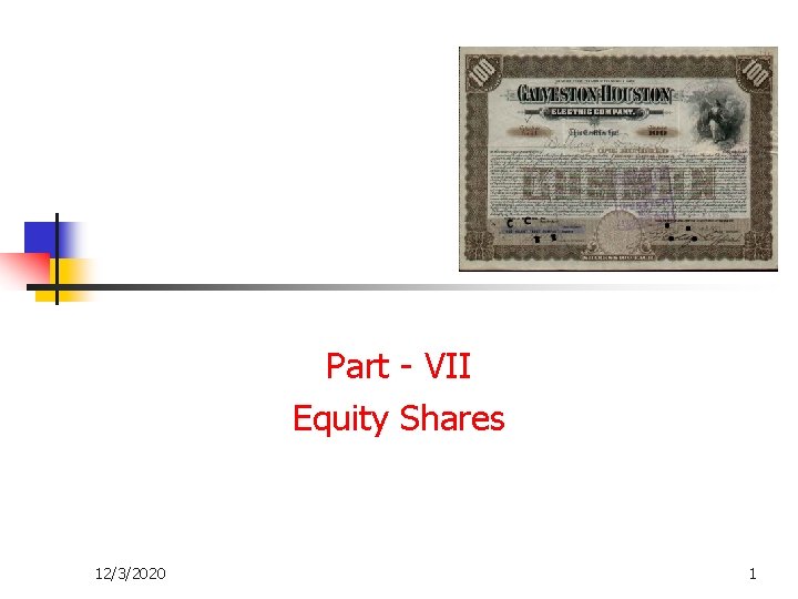 Part - VII Equity Shares 12/3/2020 1 