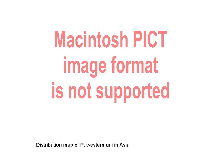 Distribution map of P. westermani in Asia 