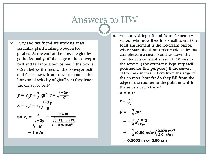 Answers to HW 